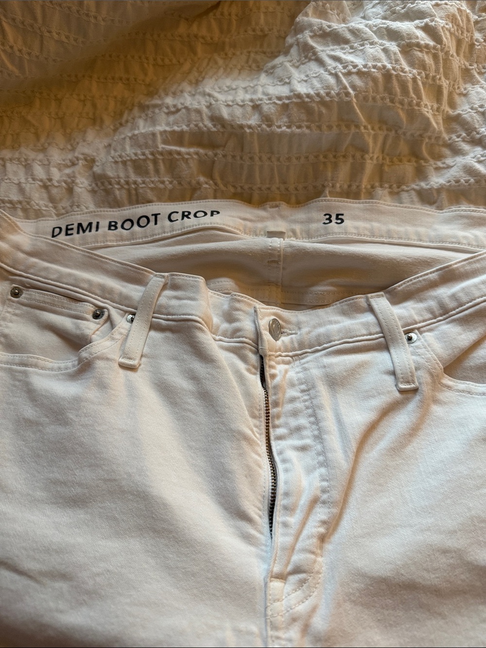 J. Crew Cream Demi Boot Crop Jeans - White/Cream